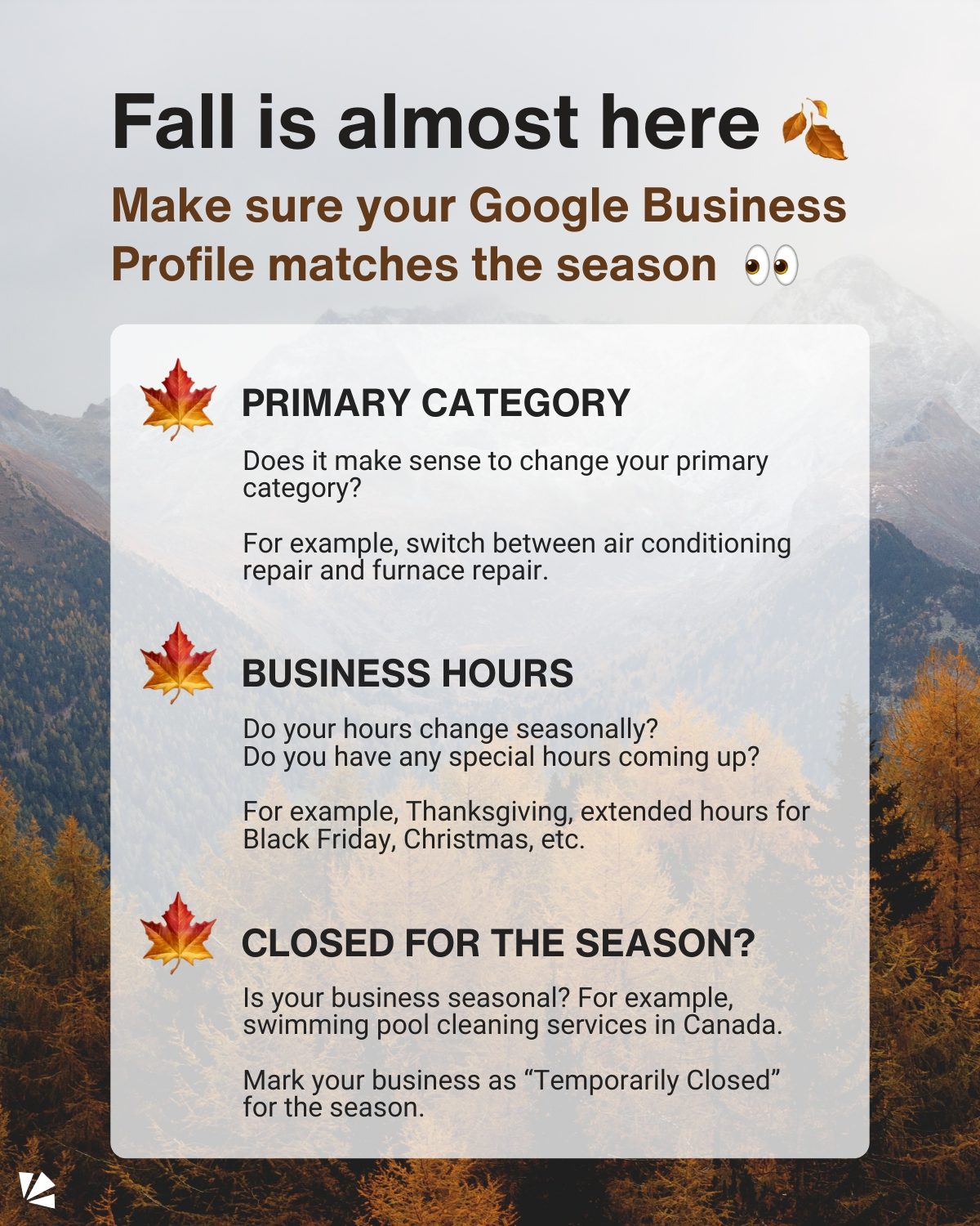Optimize Your Google Business Profile for Fall Season