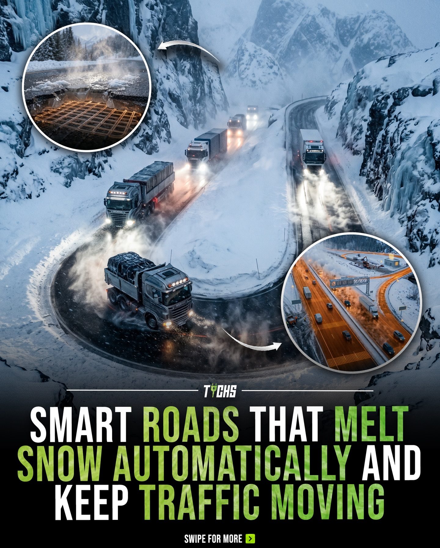 Smart Roads Automatically Melting Snow