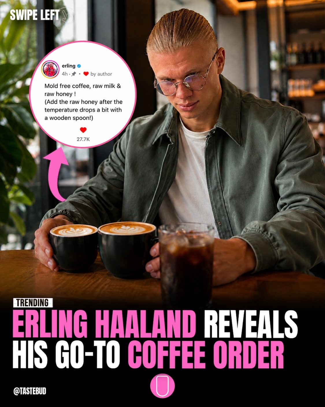 ### Erling Haaland's Unique Coffee Recipe: Black Coffee and Raw Milk