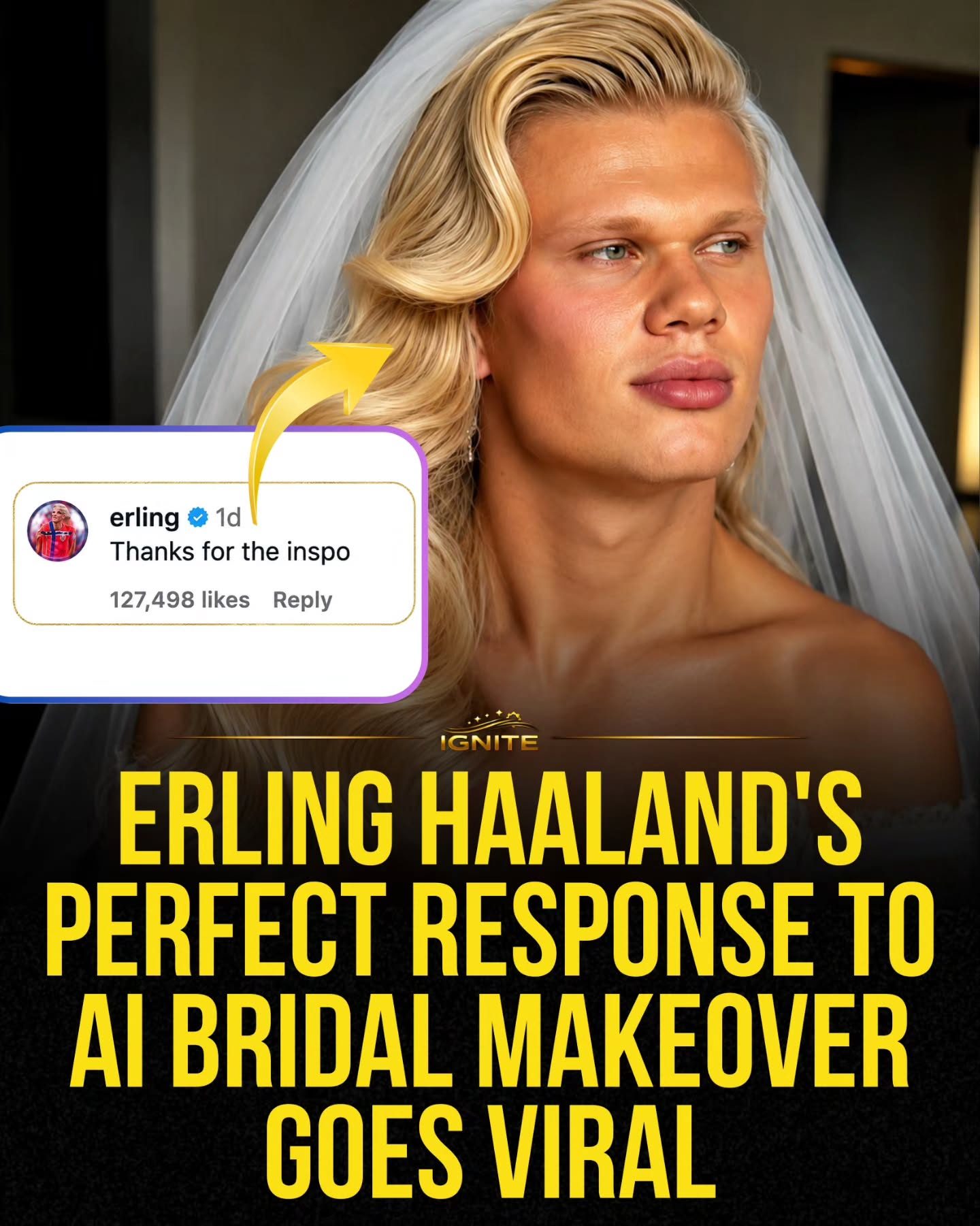 Erling Haaland's Reaction to AI Bridal Makeover Goes Viral
