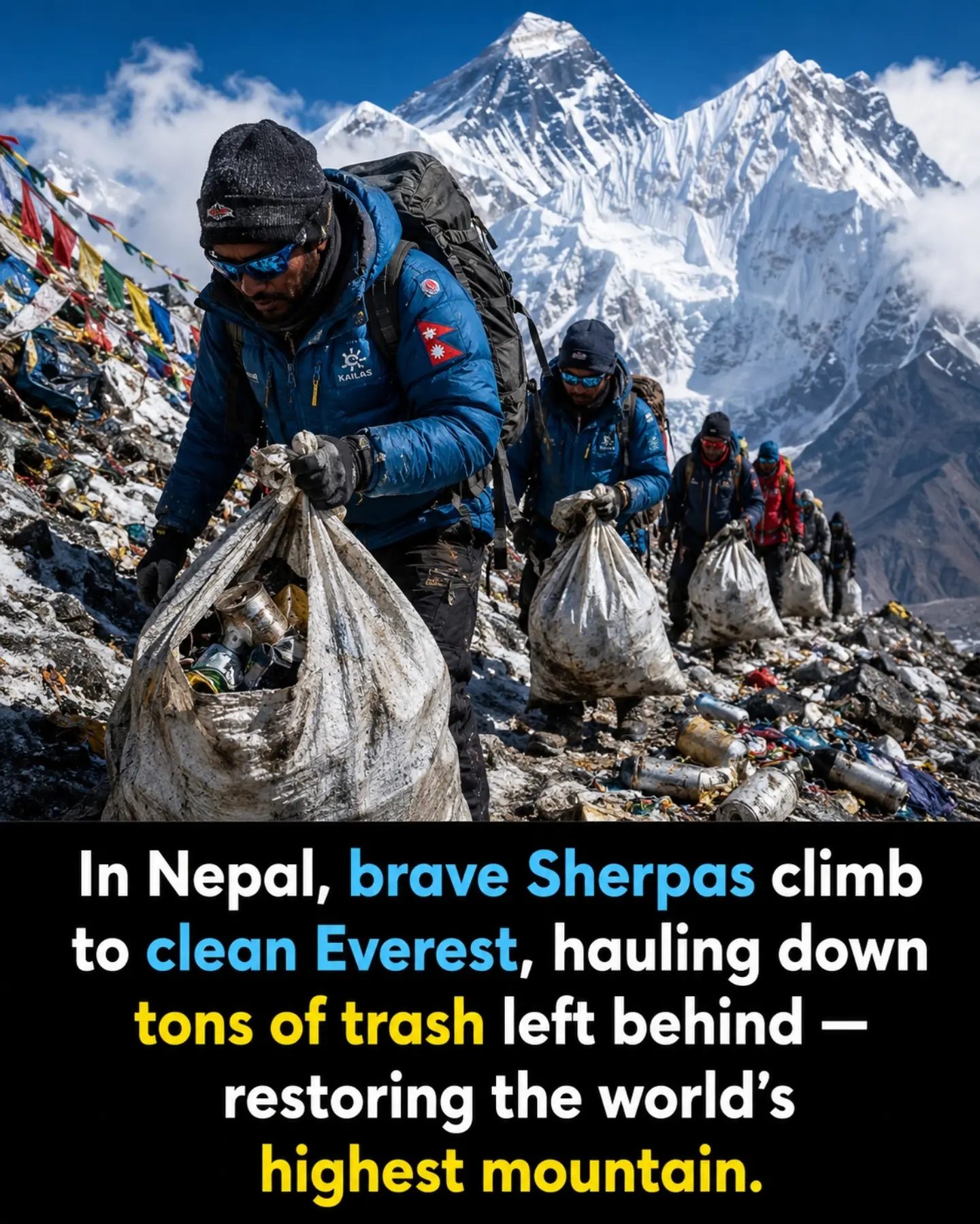 Sherpas Restore Everest: Hauling Down Tons of Trash