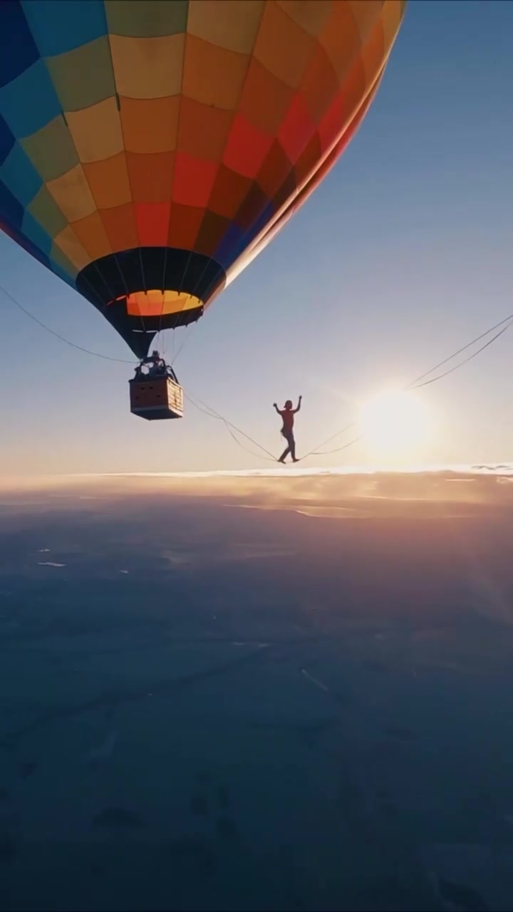Hot Air Balloon Ride Above Clouds