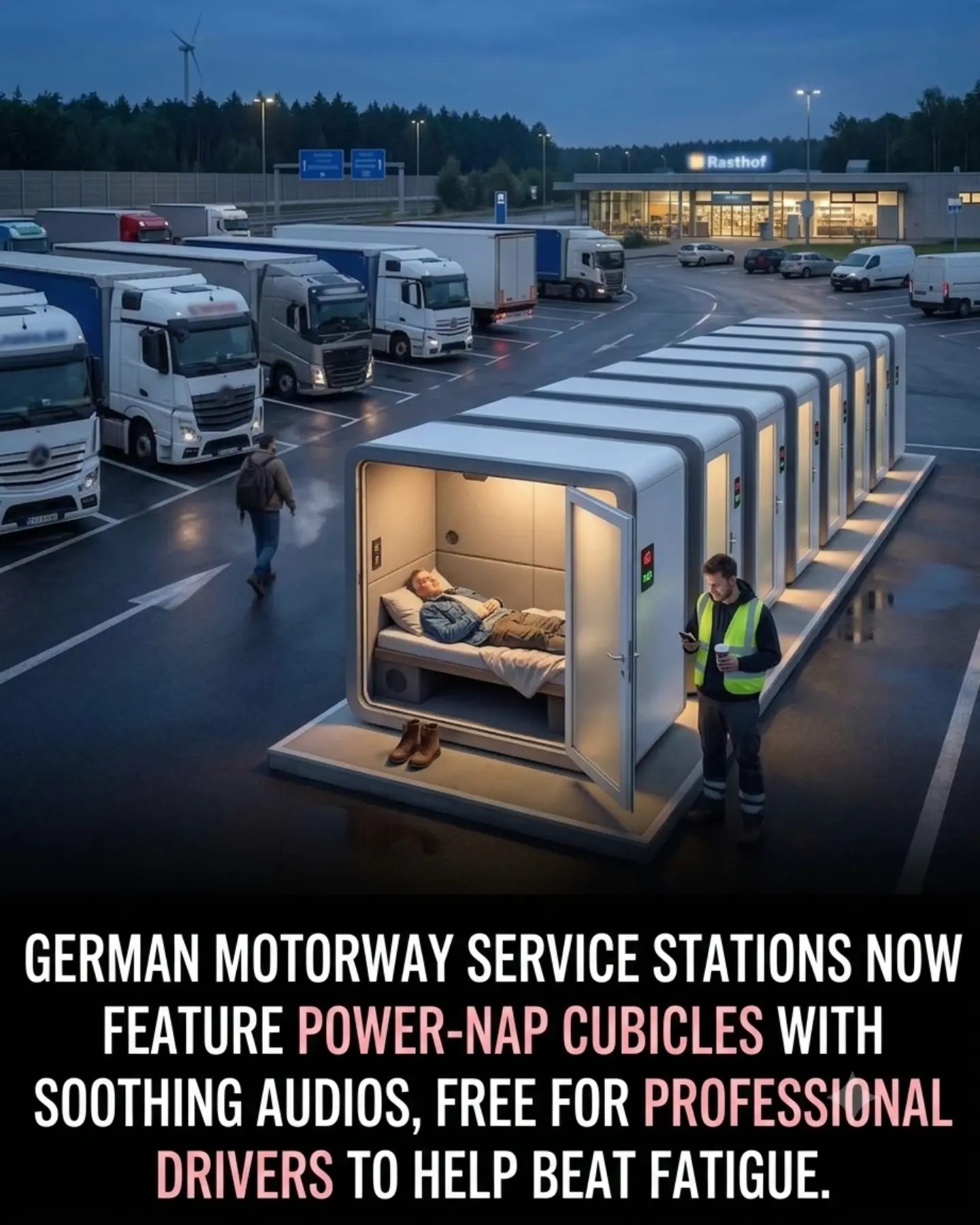 Resting Easy on the Road: Free Nap Cubicles for German Truck Drivers