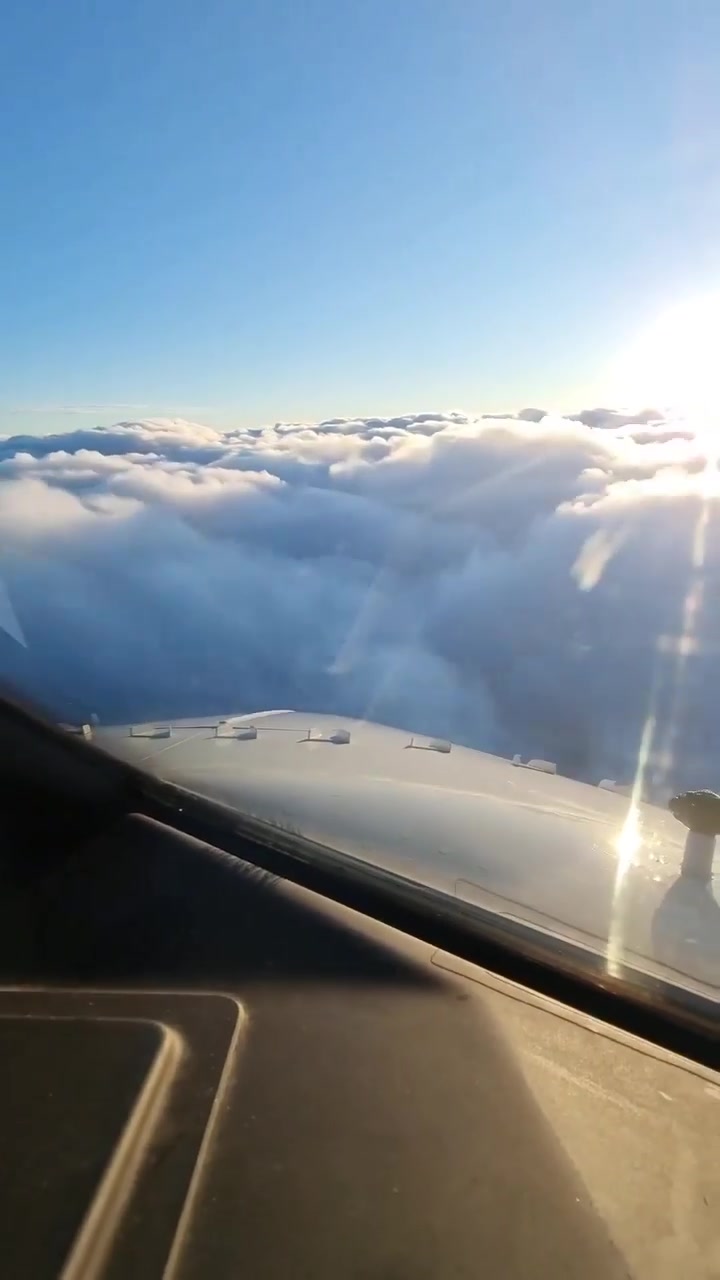 Airplane Landing View from Cockpit