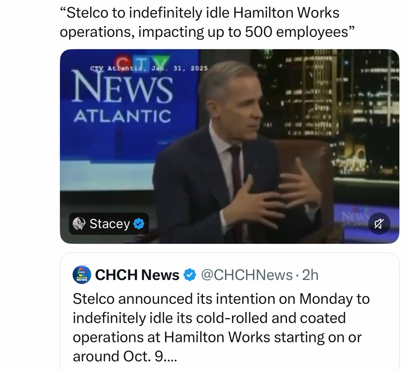 Stelco Idles Hamilton Works Operations