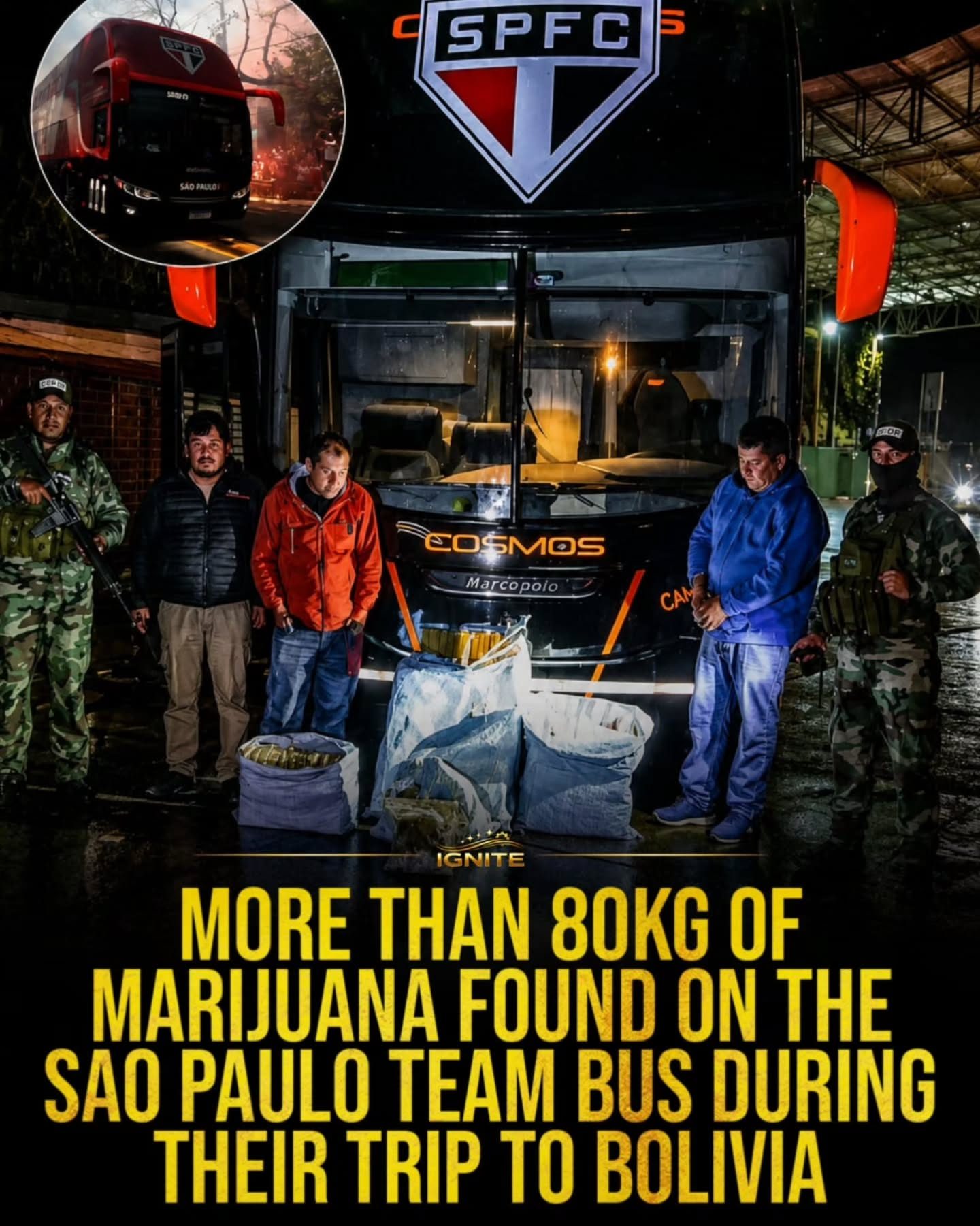 Massive Marijuana Bust on Sao Paulo Team Bus in Bolivia