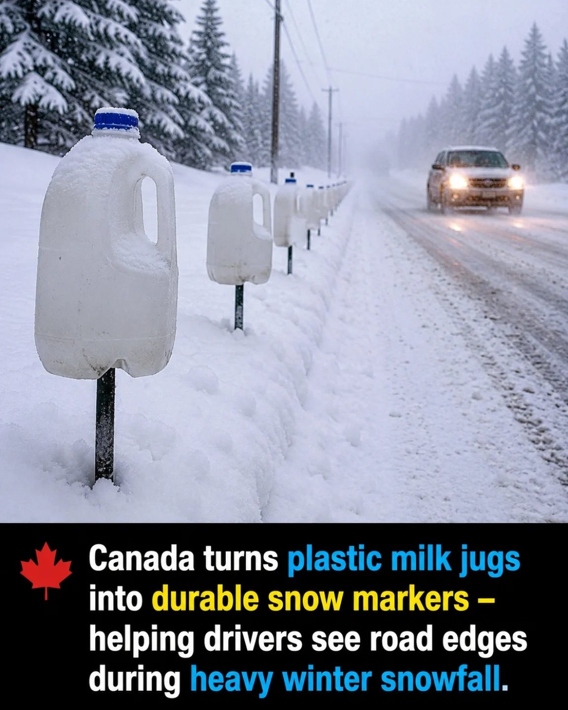 Canada's Milk Jugs: A Clever Solution for Winter Road Safety