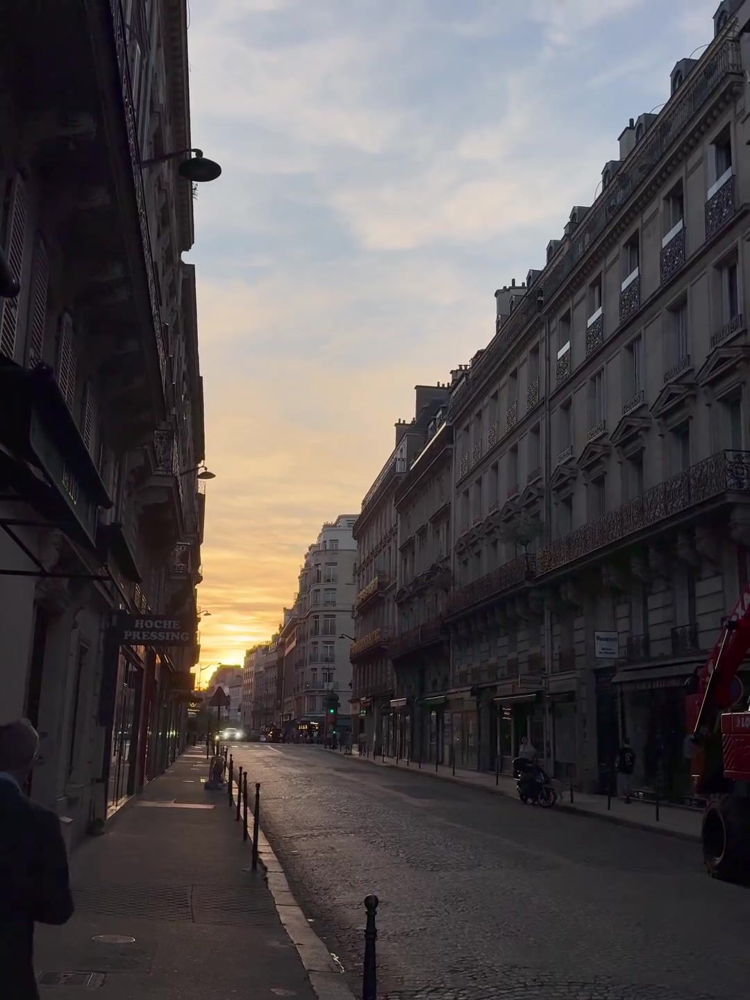 A Parisian Sunset Stroll: A Dreamy Street Scene