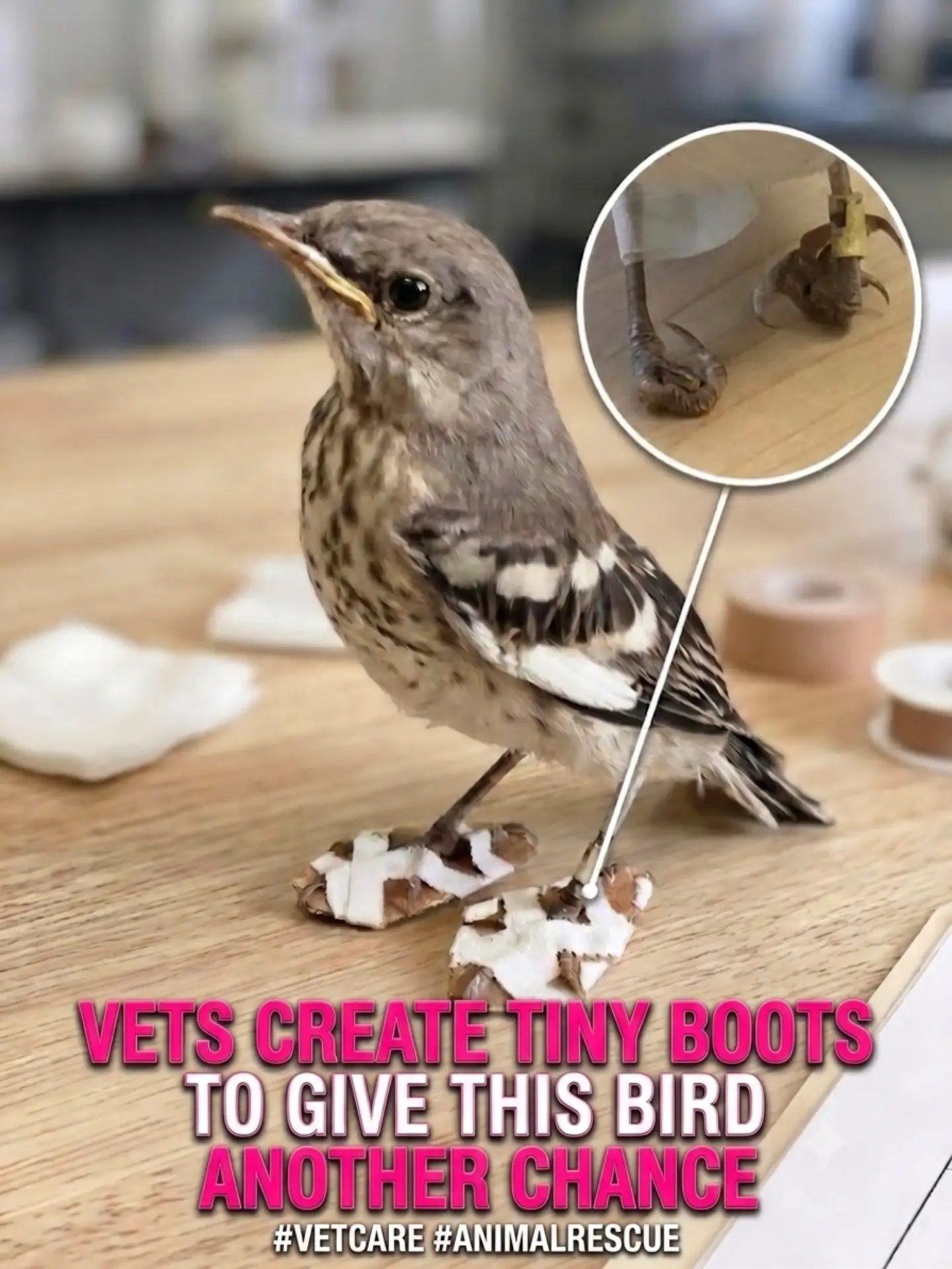 Veterinarians Craft Tiny Boots for Injured Bird Recovery