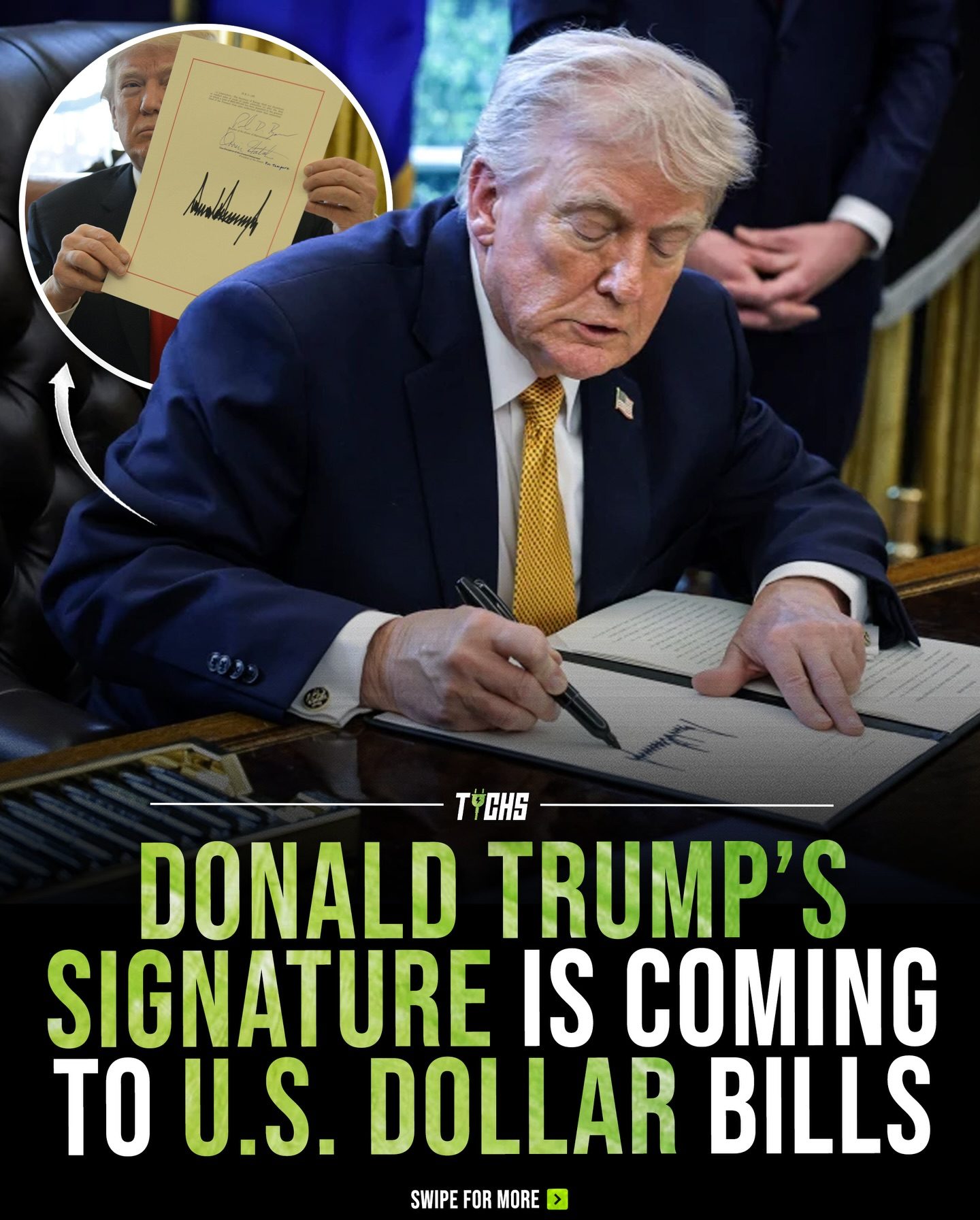 Donald Trump's Signature Coming to U.S. Dollar Bills