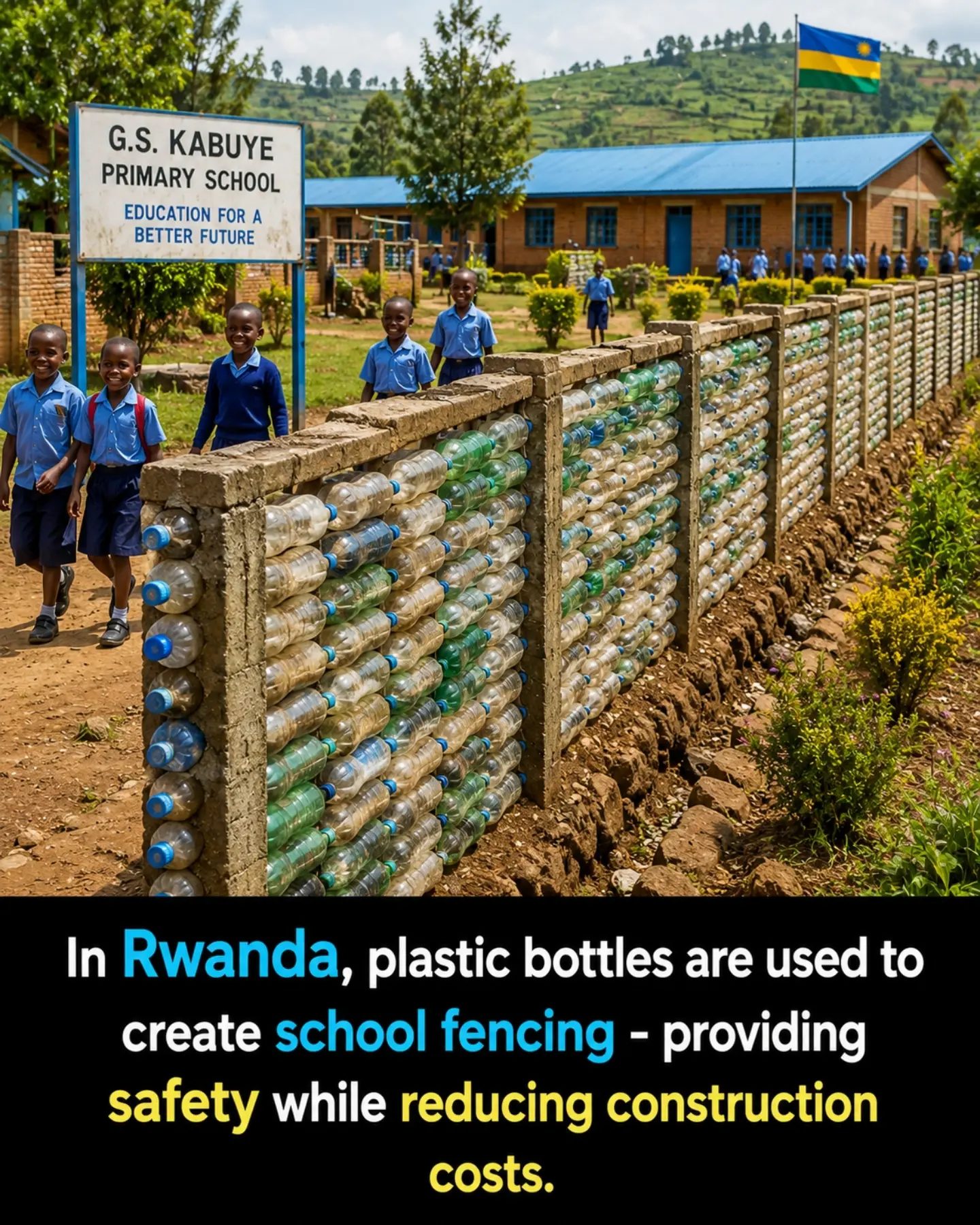 Transforming Waste: Rwanda's Plastic Bottle School Fencing
