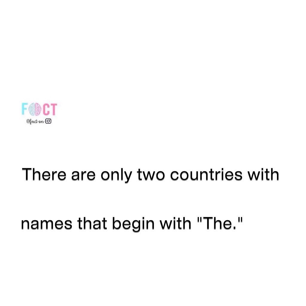 Two Countries That Start With 'The