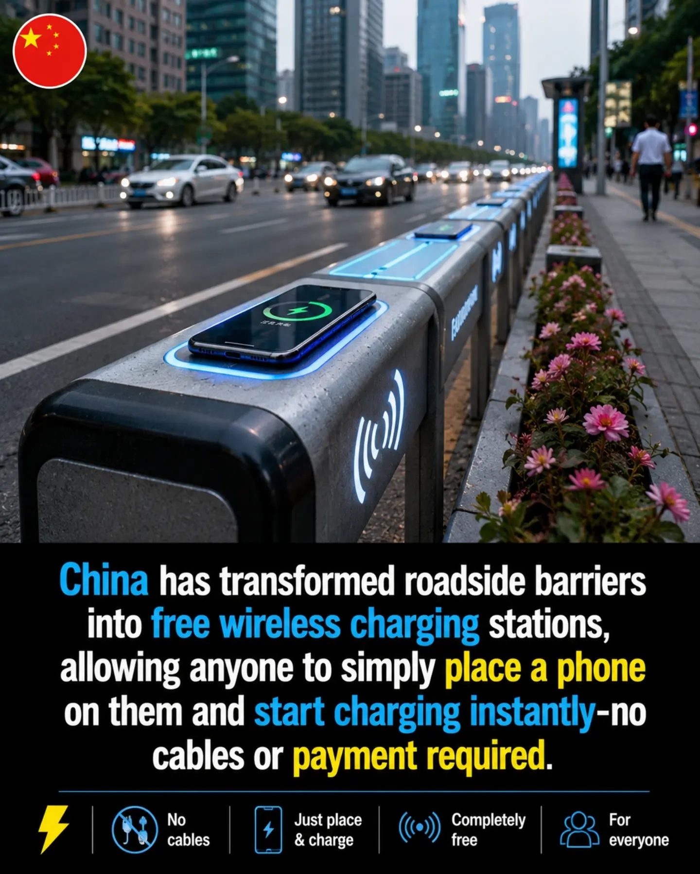 China's Free Wireless Charging Stations: No Cables, No Payment