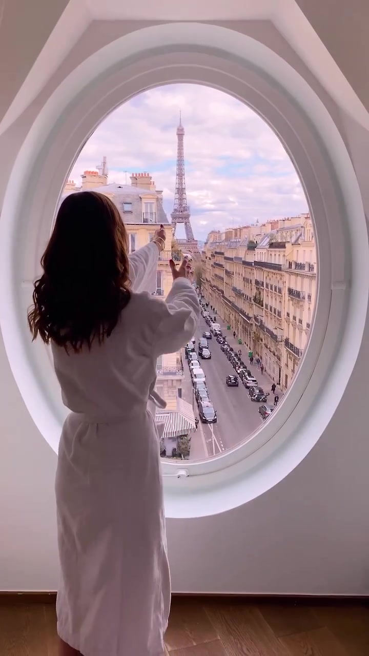 Parisian View of Eiffel Tower from Le Metropolitan Hotel