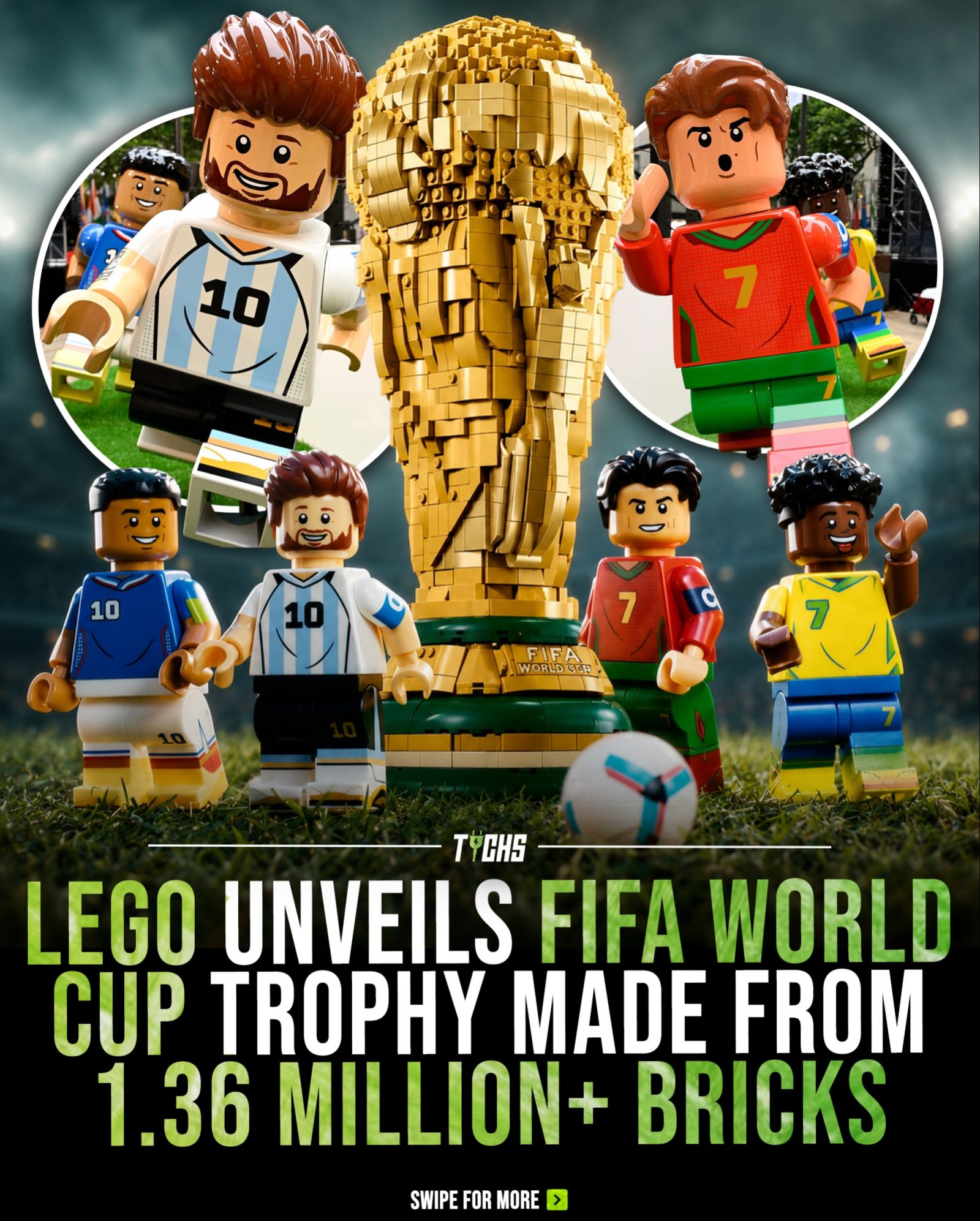 Unveiling the World's Largest LEGO FIFA Trophy: 1.36 Million Bricks