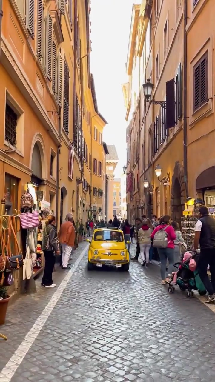 Rome Street Scene with Fiat 500