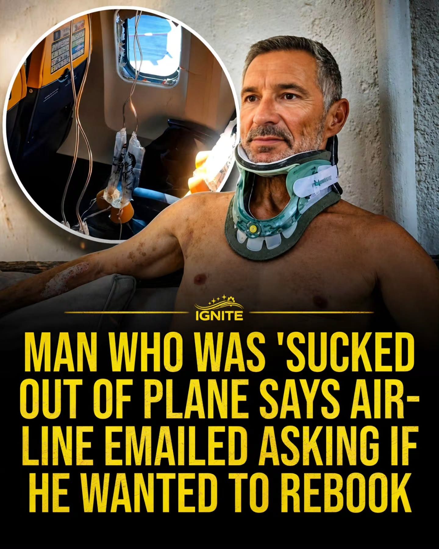 Man's Airline Injury & Airline's Rebooking Email

This title is the only text in the response.
