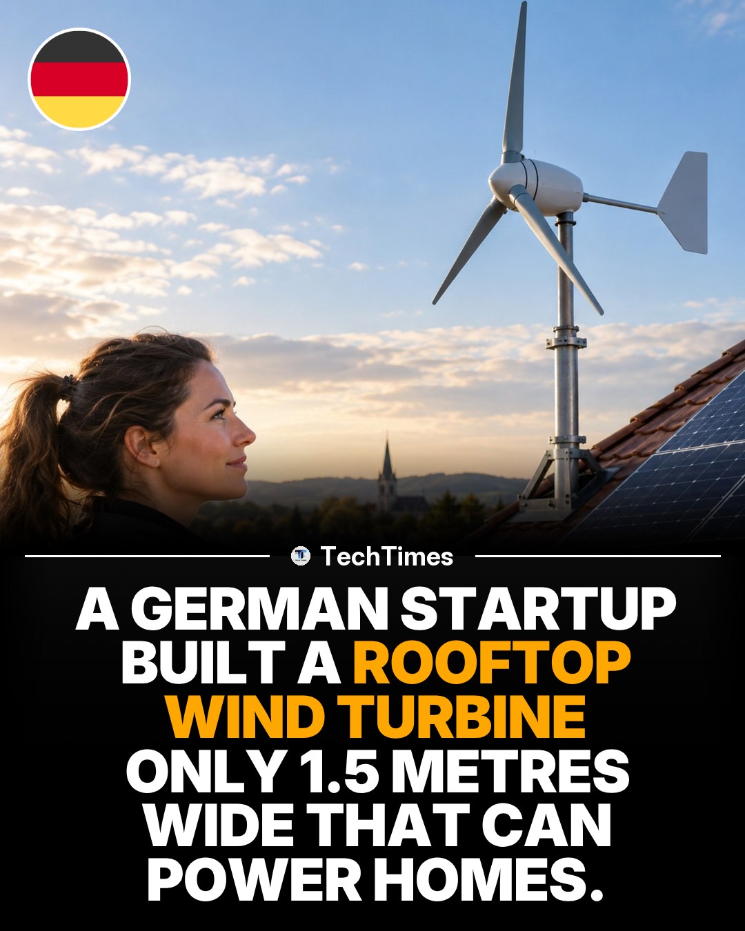 German Startup's Rooftop Wind Turbine for Homes