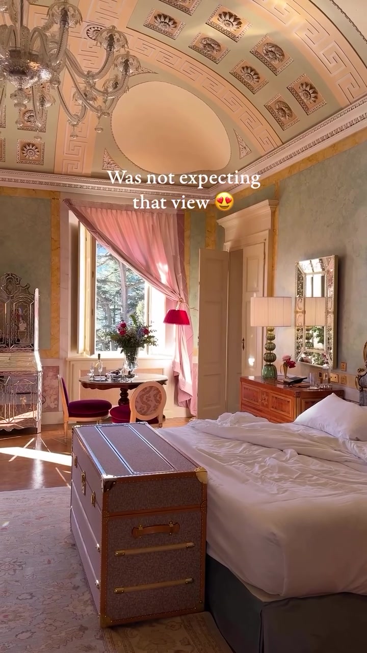 Luxurious Hotel Room View: Lake and Mountain Scenery