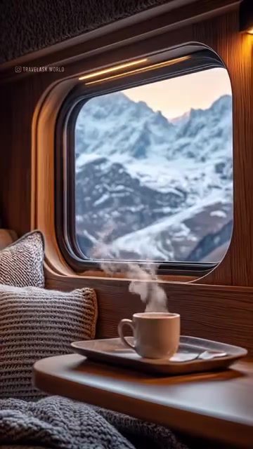 Enjoy a Relaxing Train Ride with a Warm Cup of Coffee
