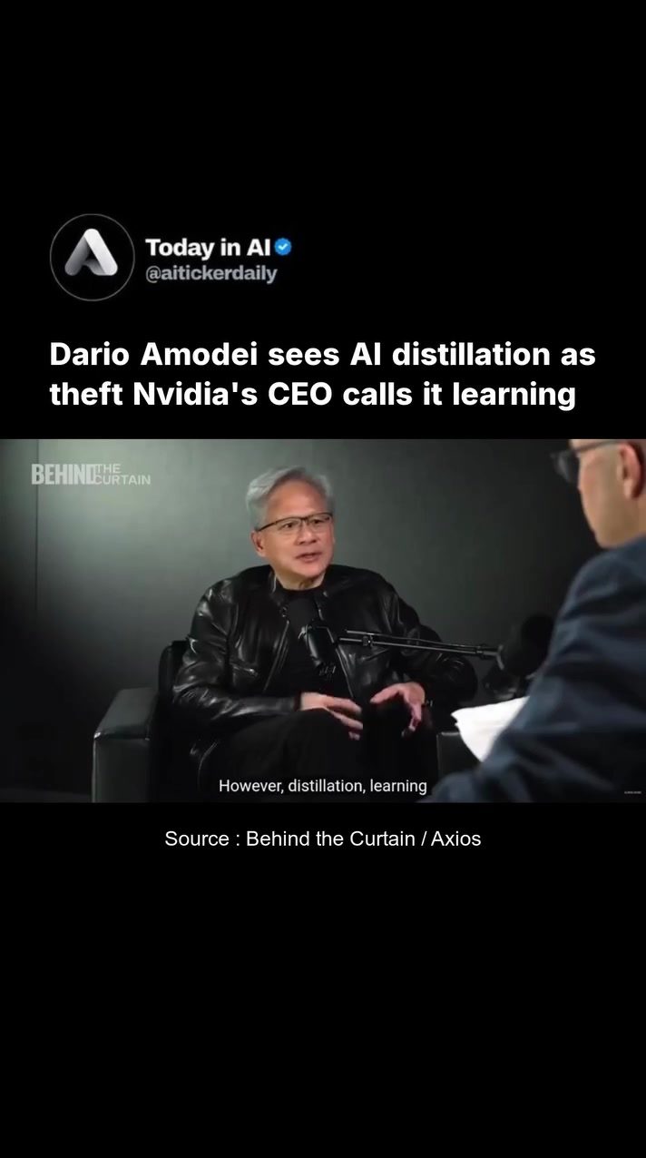 Nvidia CEO's Perspective on AI Learning and Distillation