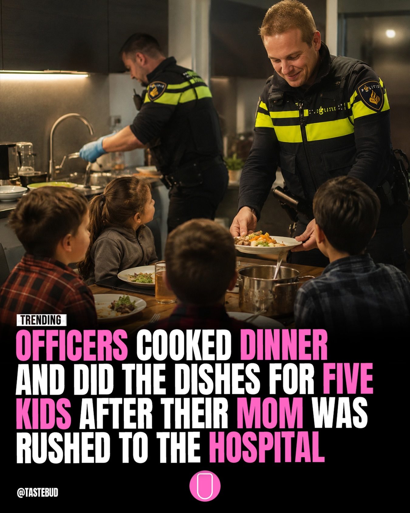 Police Officers' Kind Gesture: Feeding Children in Crisis