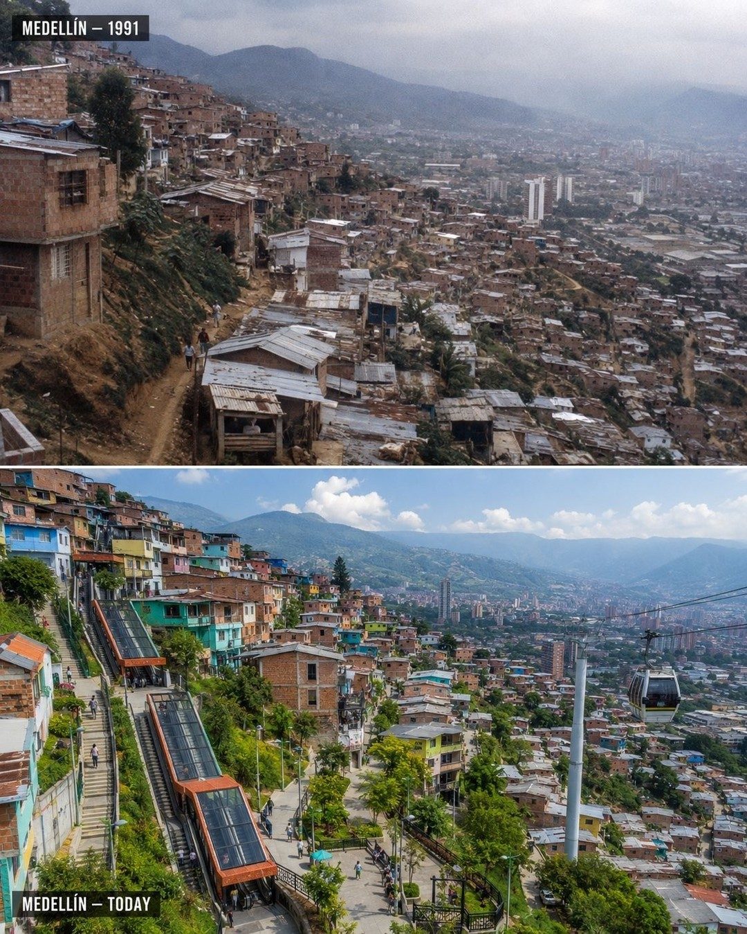 Medellin's Urban Transformation: Before and After
