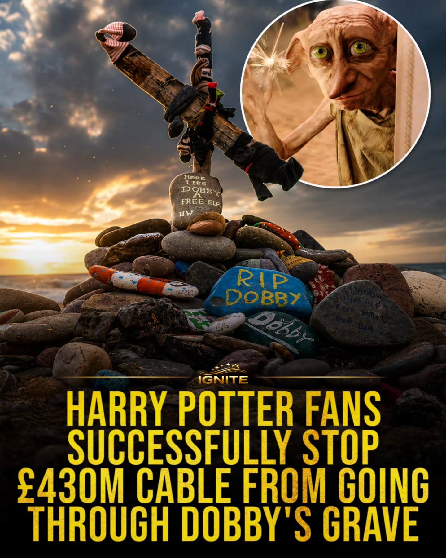 Harry Potter Fans Reroute £430M Cable to Protect Dobby's Memorial