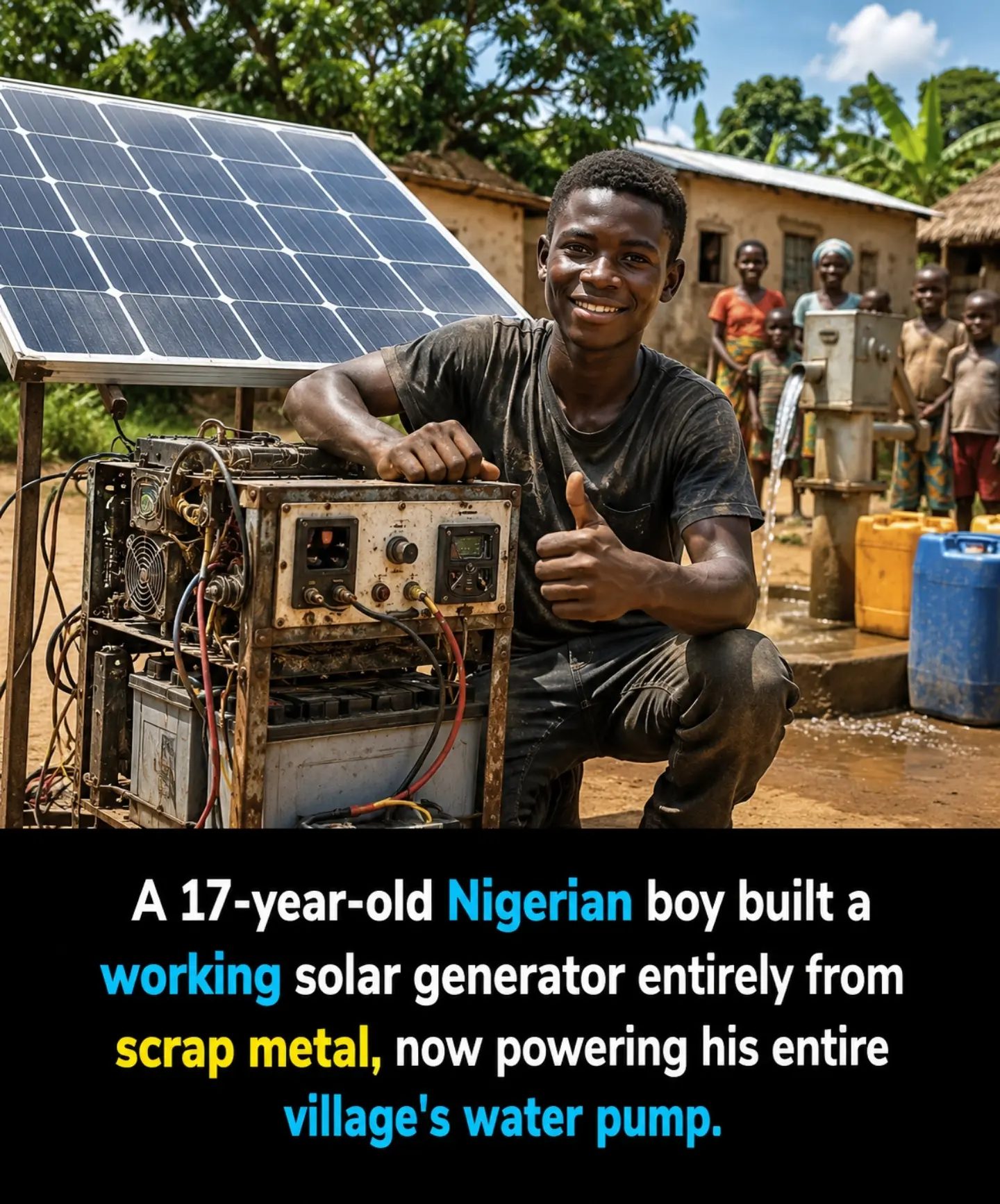 Nigerian Teen Powers Village with DIY Solar Generator