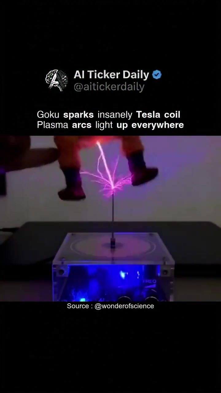 **Goku Meets High-Voltage: Tesla Coil Plasma Arc Demo**
