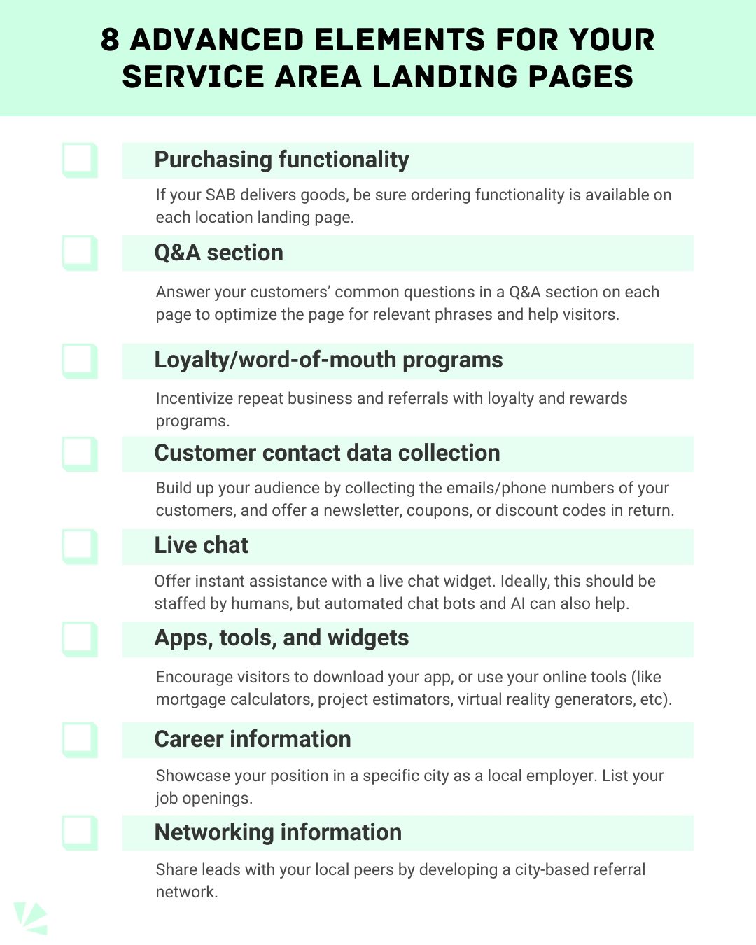 8 Advanced Elements for Better Service Area Pages