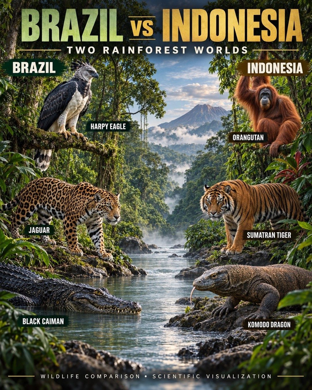 Rainforest Wildlife: Brazil vs.