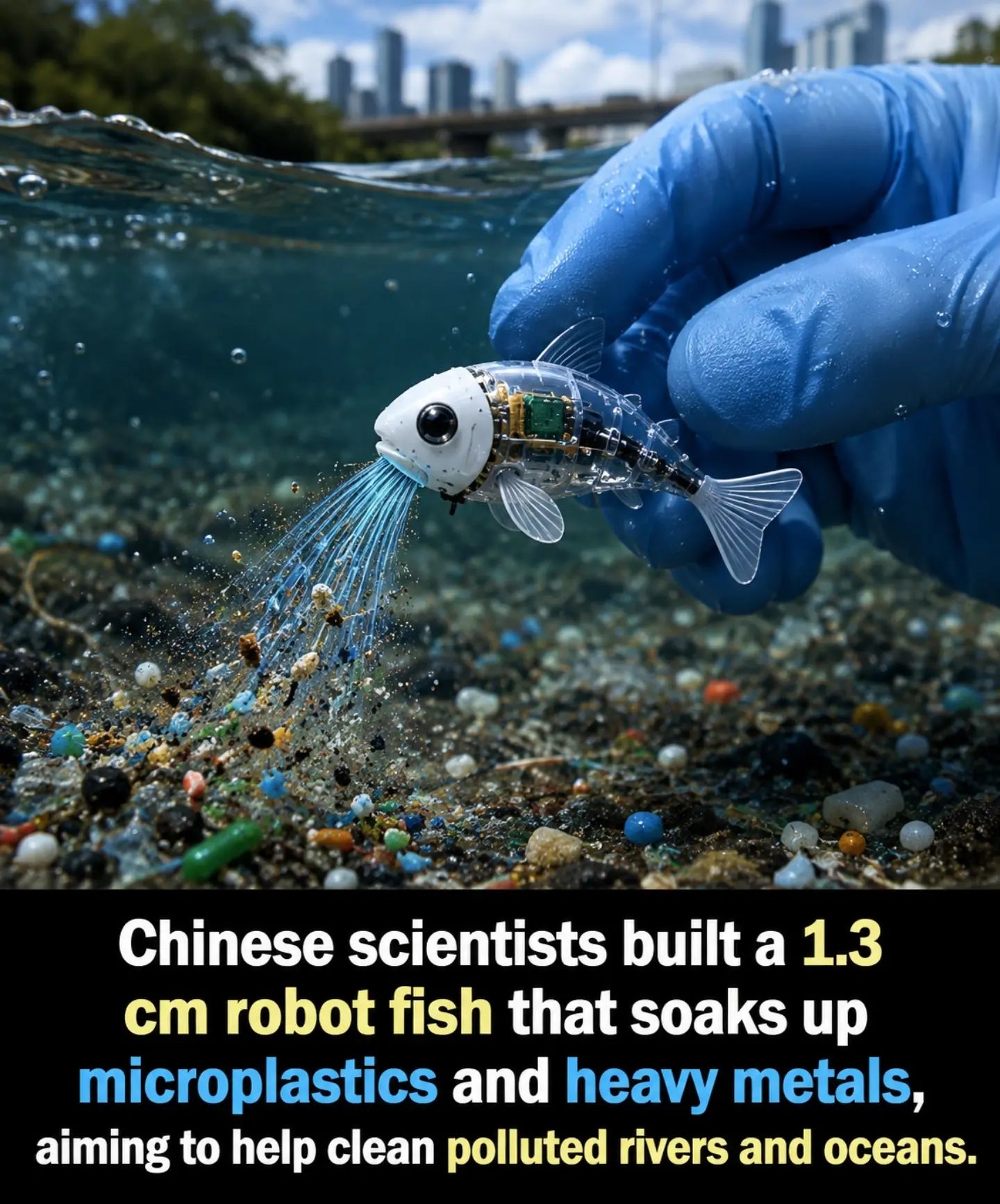 Tiny Robot Fish Targets Microplastic Pollution