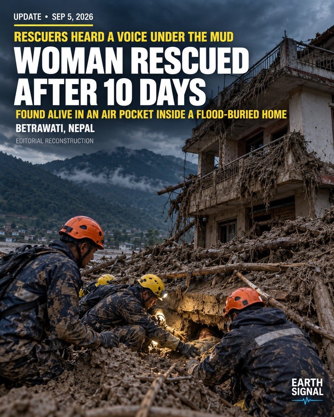 Nepal Flood Rescue: Woman Found Alive After 10 Days