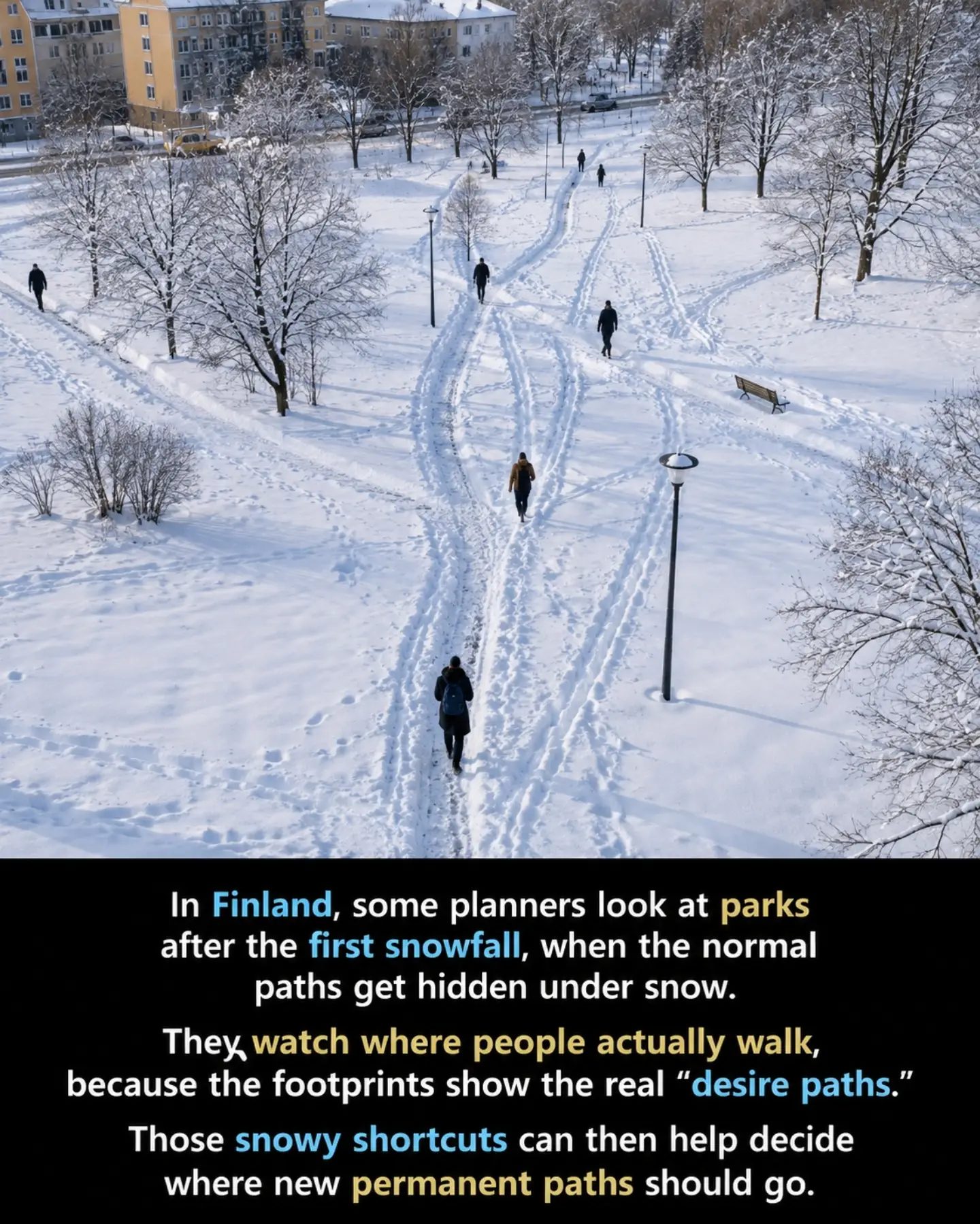 Finnish Urban Planners Use Snowy Footprints to Design Parks