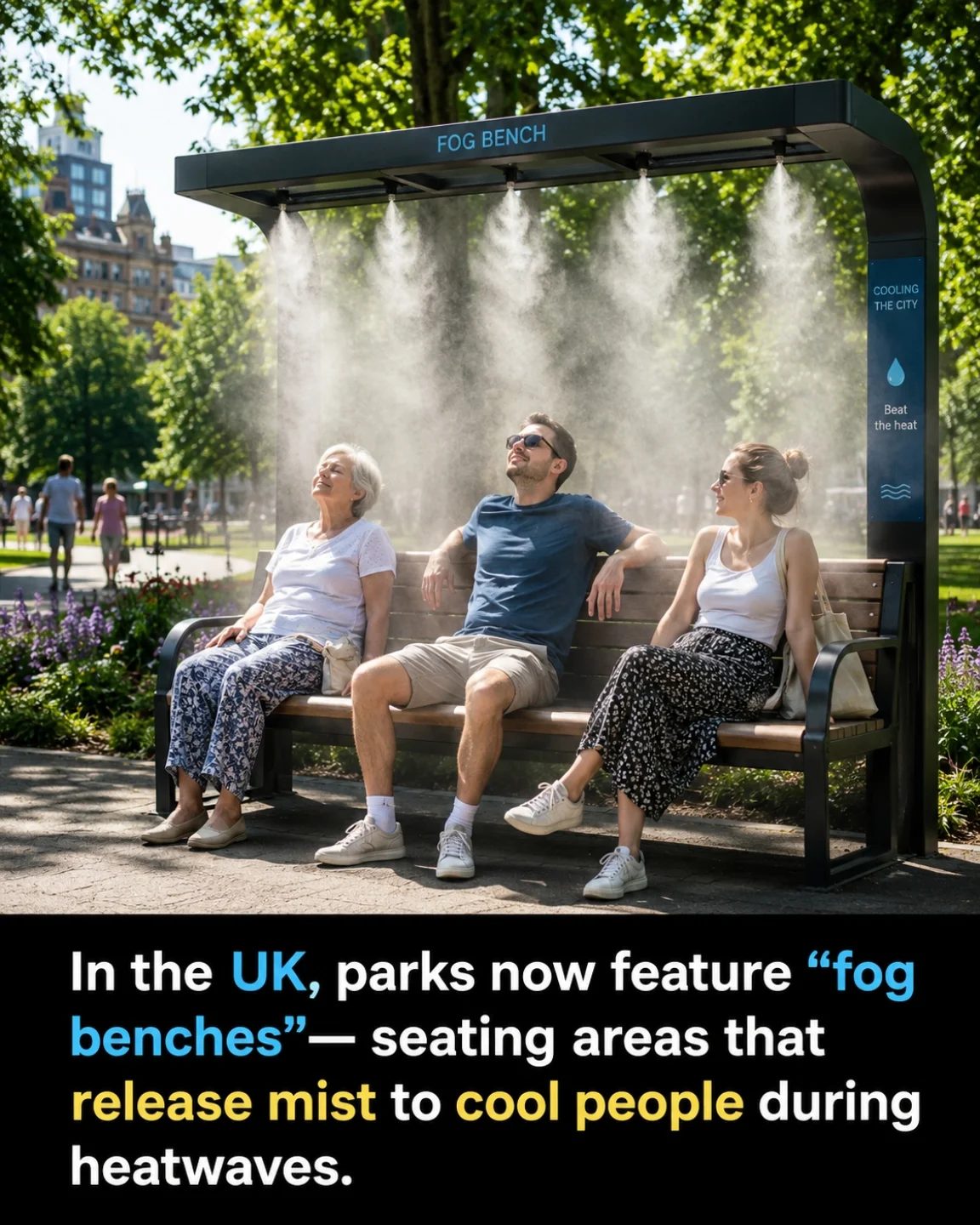 UK Parks Beat Heat with Innovative Fog Benches
