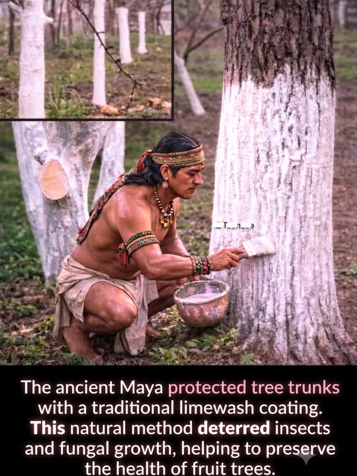 Maya Tree Protection: Ancient Limewash Method for Healthy Fruit Trees