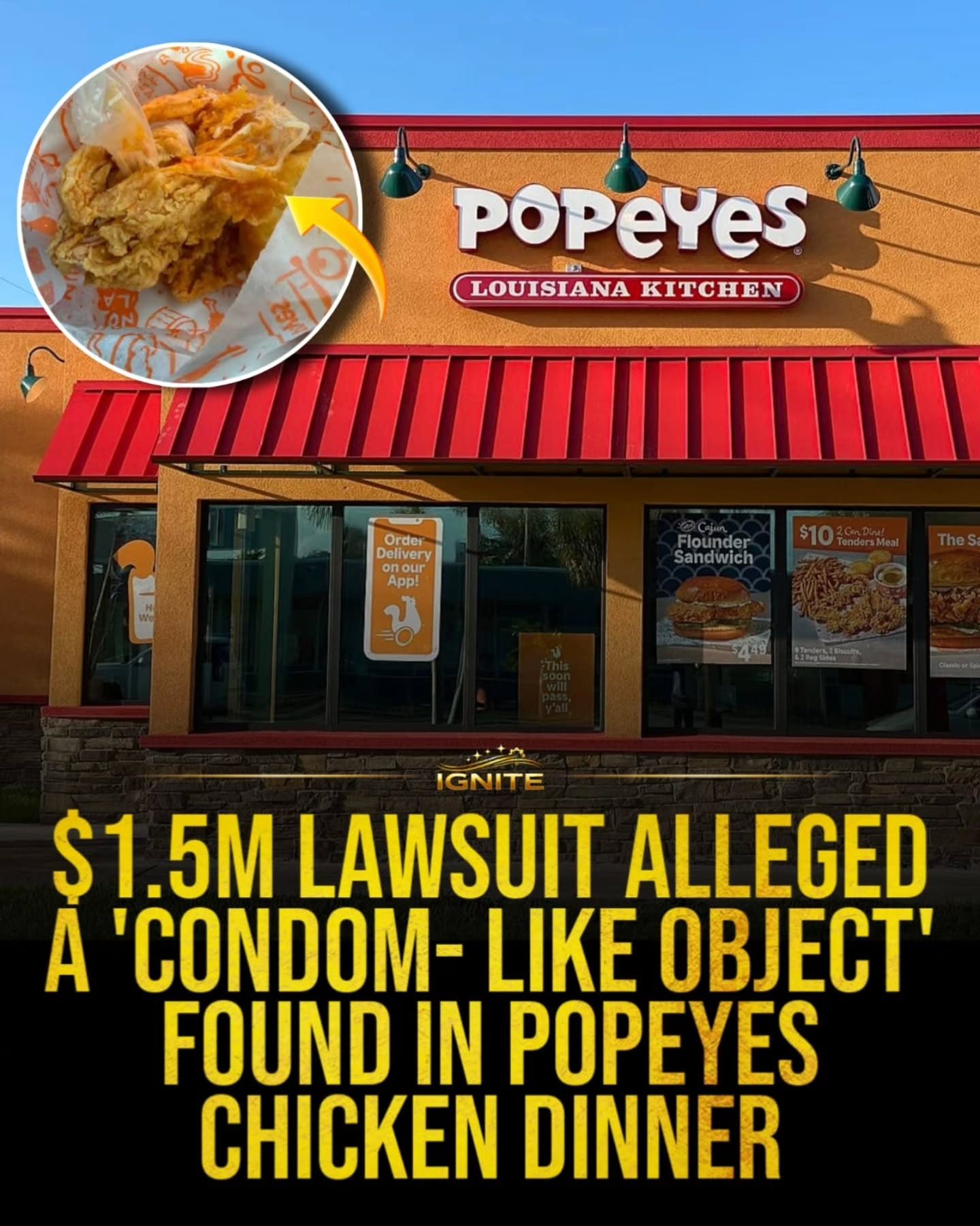 Popeyes Lawsuit: 'Condom-Like' Object Found in Chicken Dinner