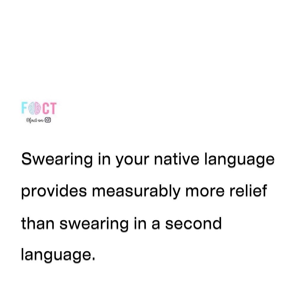 Swearing in Your Native Tongue vs. Second Language: Relief Differences