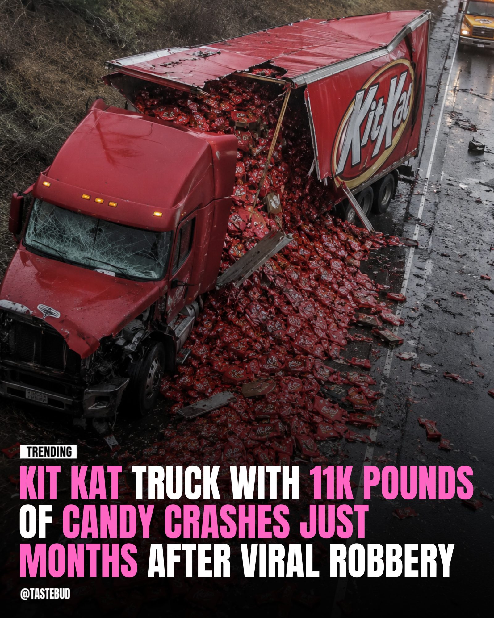 Kit Kat Truck Crash: 11,000 Pounds of Candy Spills