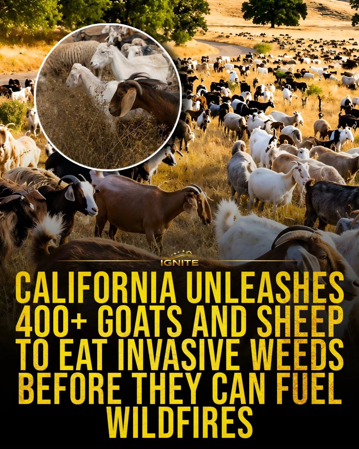 California's 400+ Goats and Sheep Fighting Wildfires