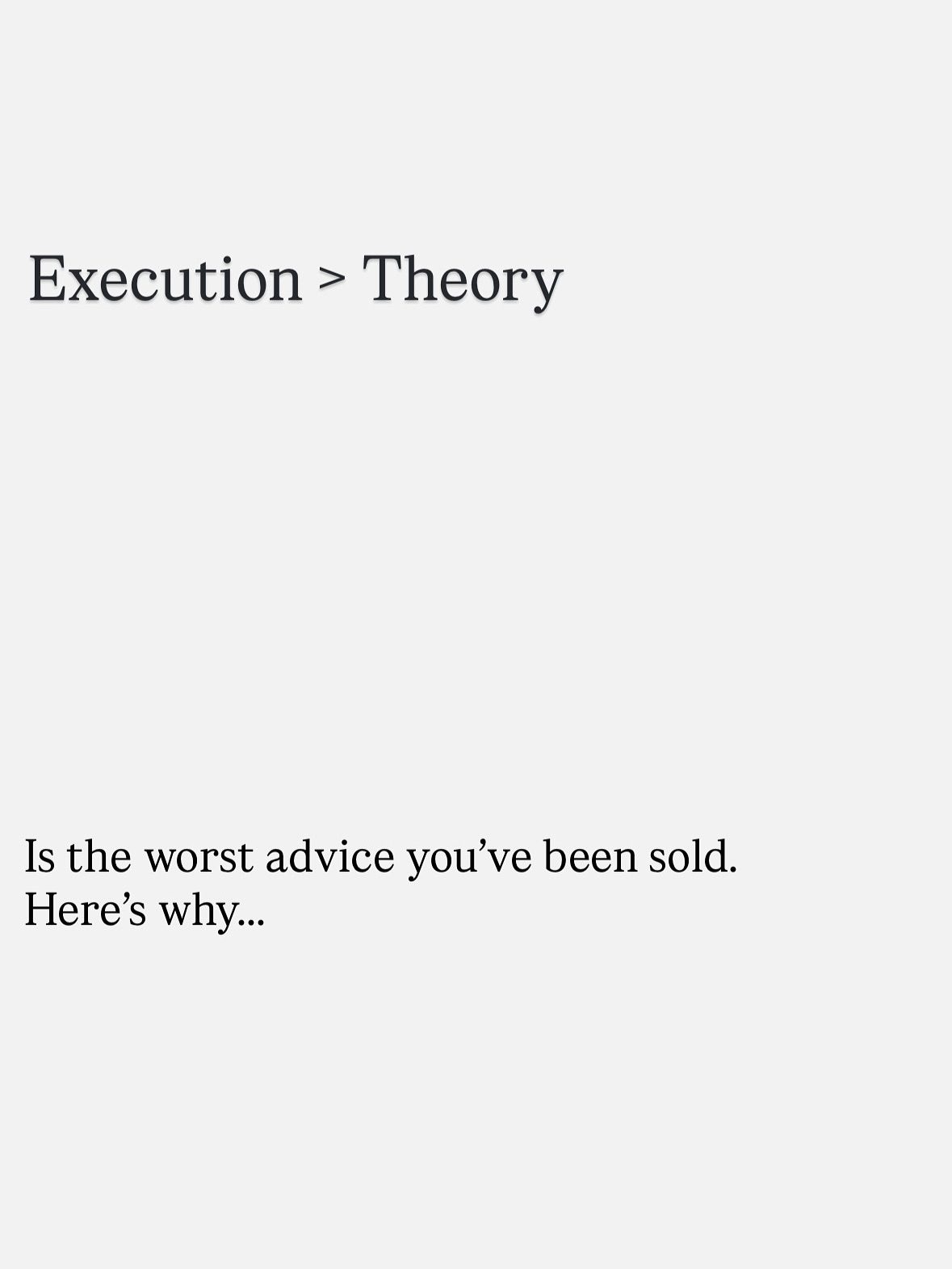 Theory or Trial: Why Execution Needs a Foundation