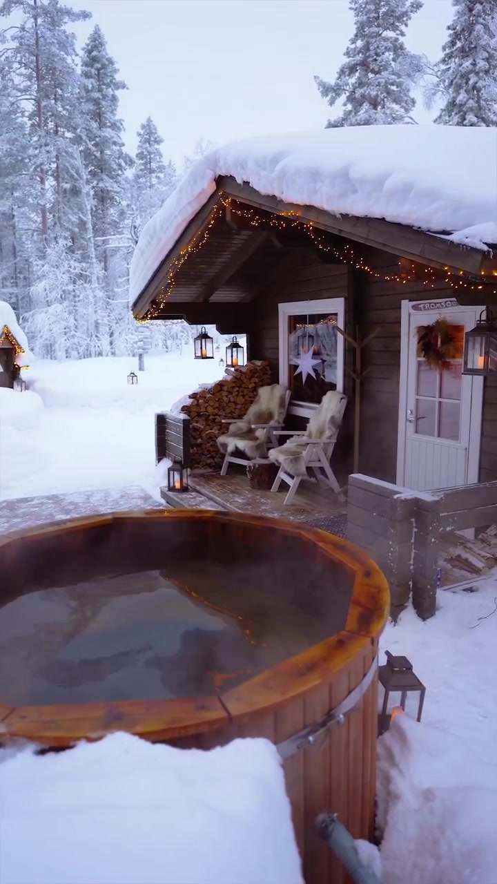 Cozy Winter Hot Tub Retreat