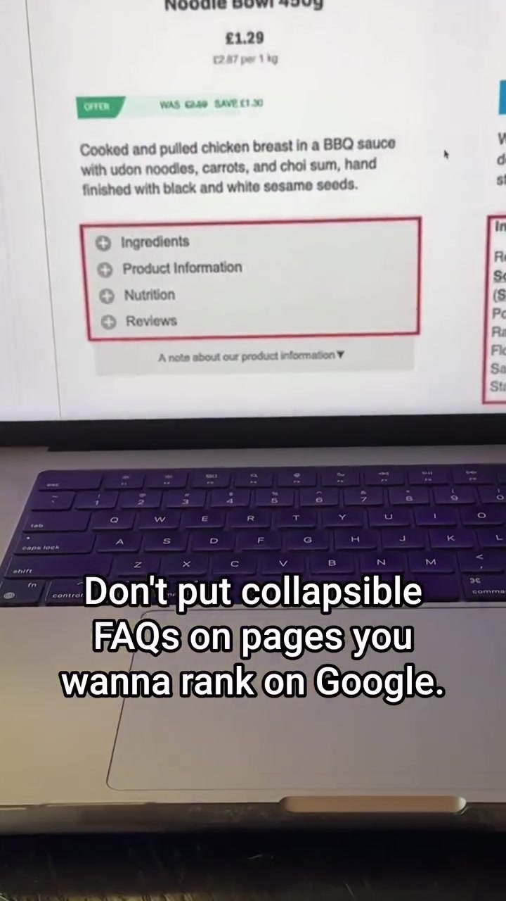 SEO Impact of Collapsible FAQs on Google Ranking