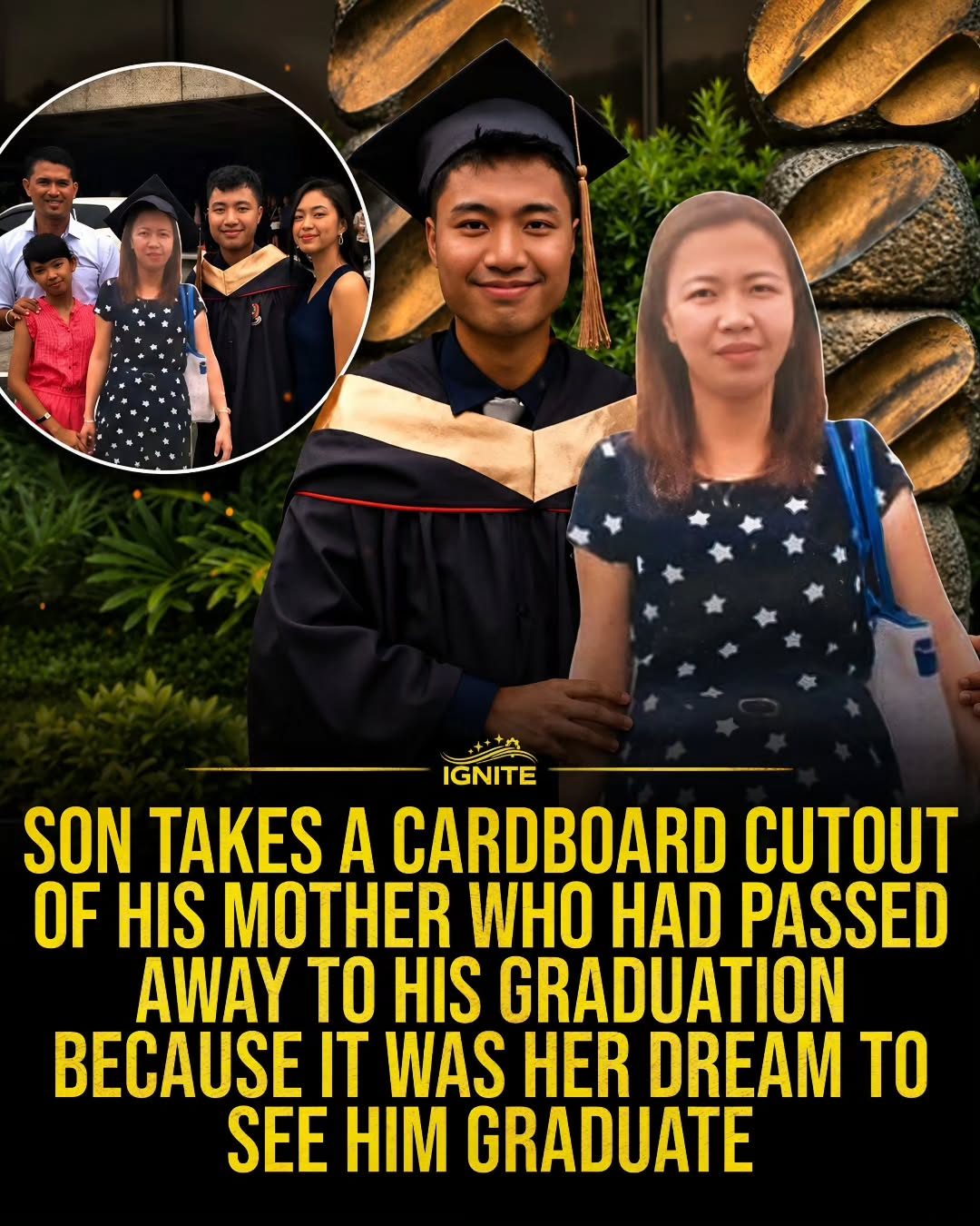 A Son's Heartfelt Gesture: Honoring Mom at Graduation