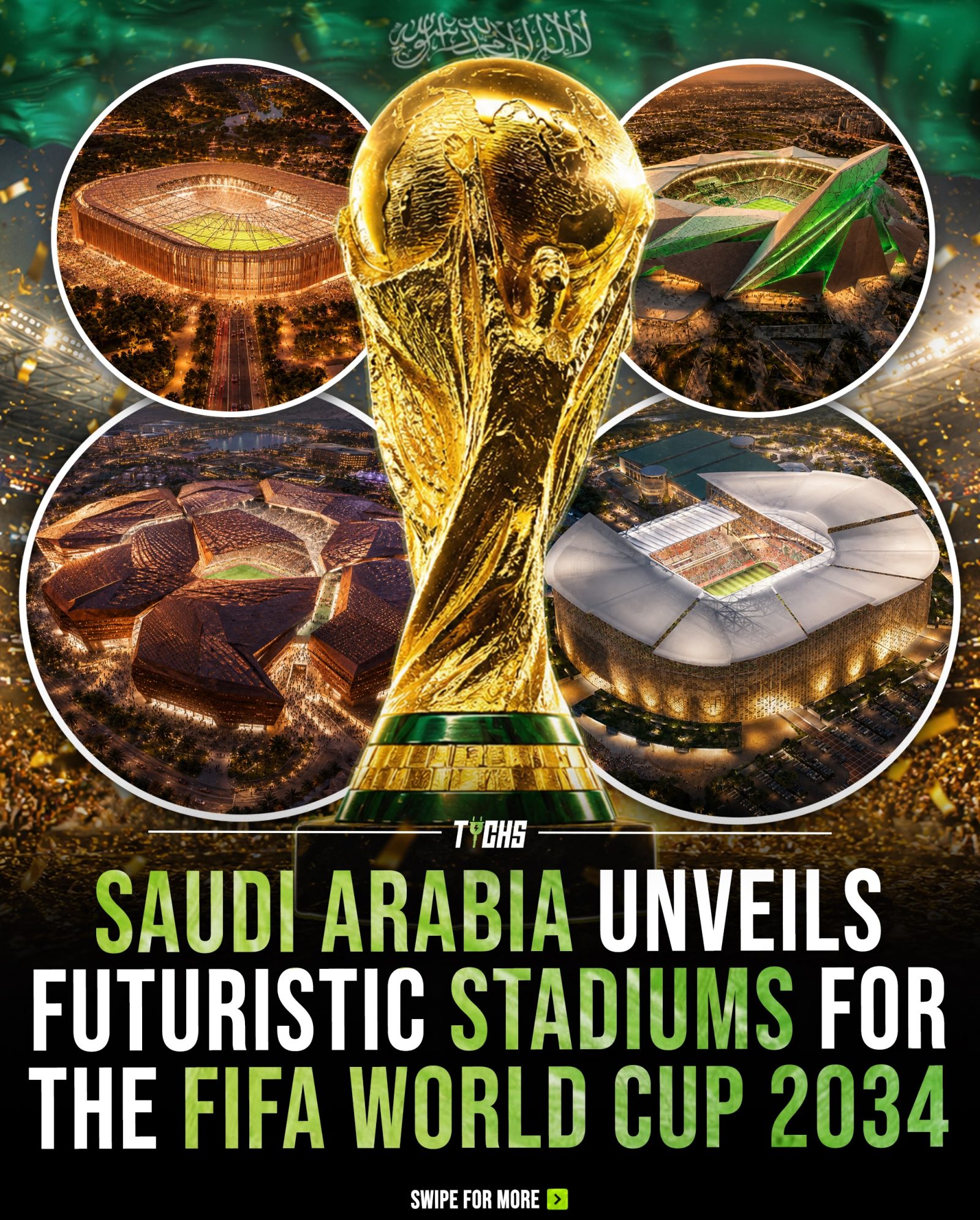 Saudi Arabia's Futuristic Stadiums for FIFA World Cup 2034