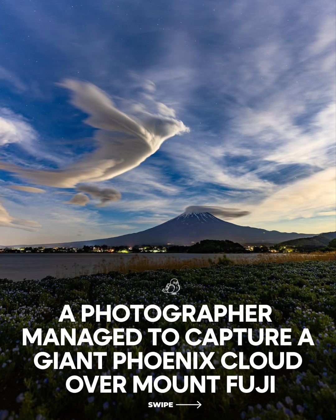 Mount Fuji's Rare Phoenix Cloud Formation Captured