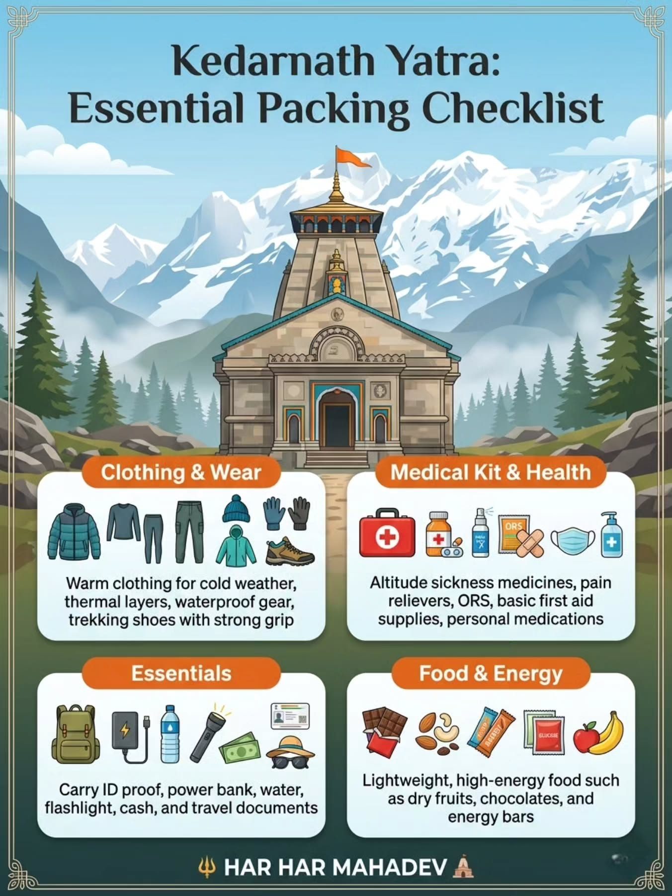 Packing Essentials for Kedarnath Yatra: A Comprehensive Checklist