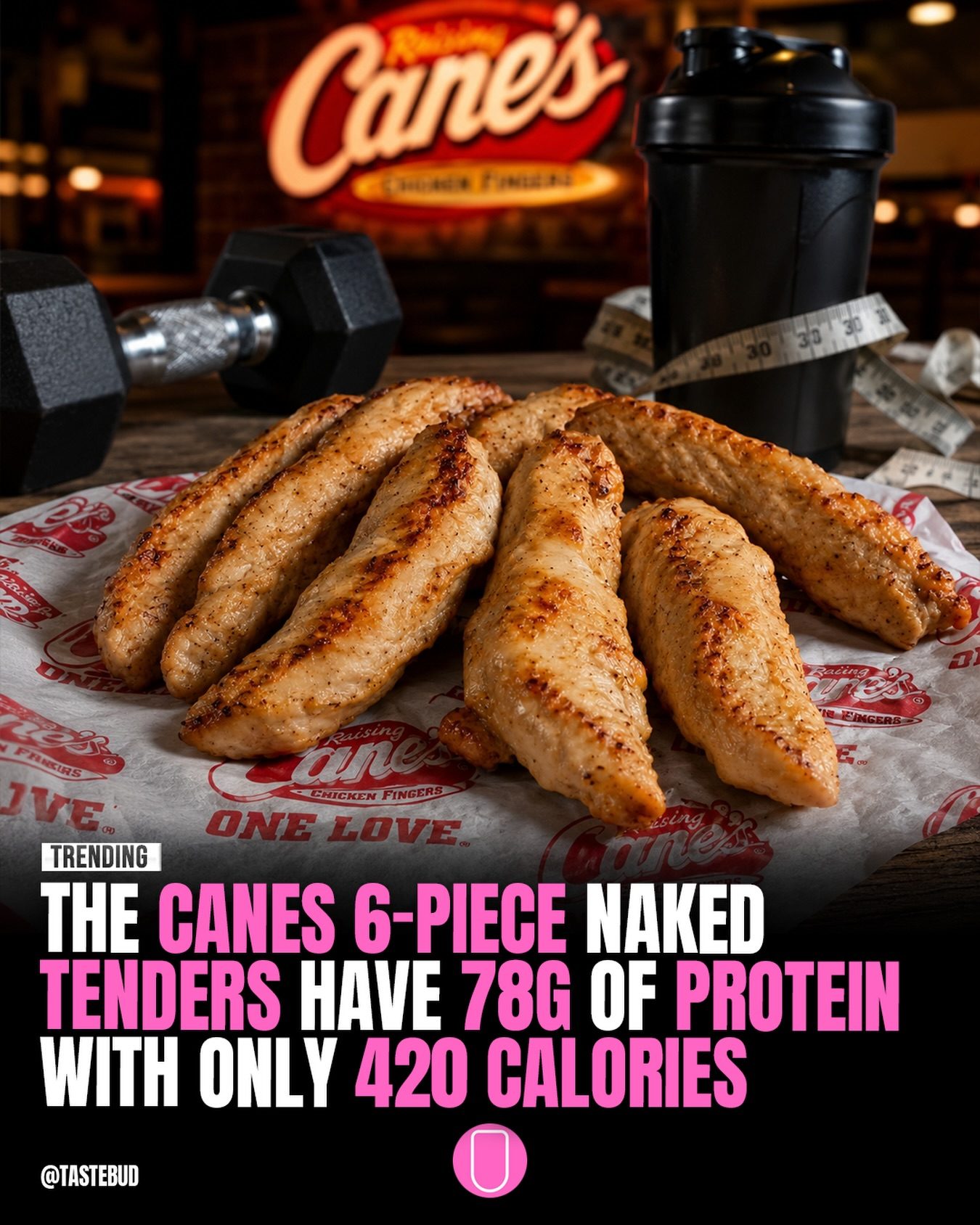 Naked Chicken Tenders: Raising Cane's Lean Protein Option