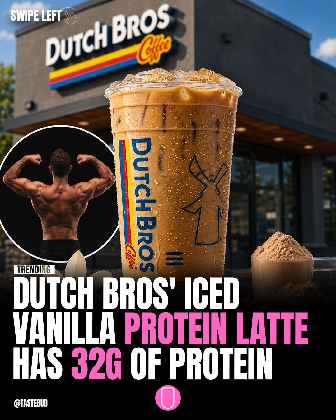 Dutch Bros Iced Vanilla Protein Latte: 32g Protein Refreshment